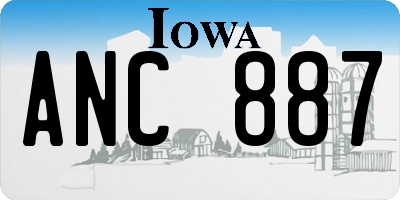 IA license plate ANC887