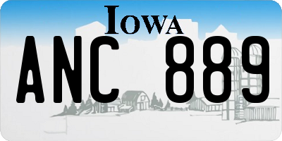 IA license plate ANC889