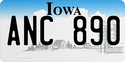 IA license plate ANC890