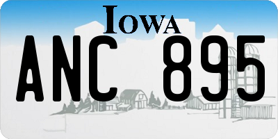 IA license plate ANC895