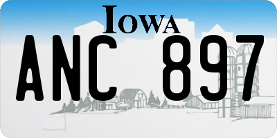 IA license plate ANC897