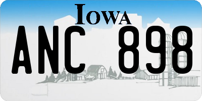 IA license plate ANC898