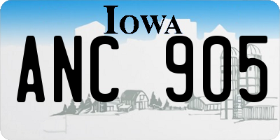 IA license plate ANC905