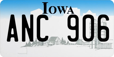 IA license plate ANC906