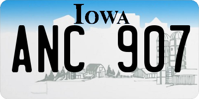 IA license plate ANC907