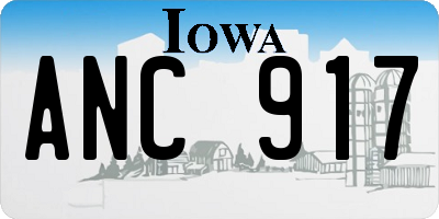 IA license plate ANC917