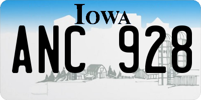 IA license plate ANC928
