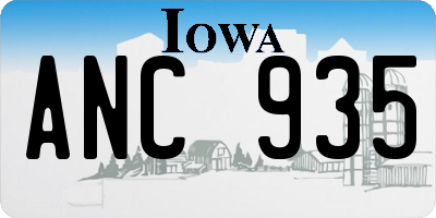 IA license plate ANC935