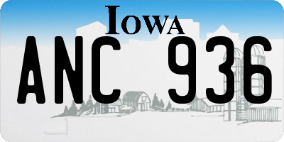 IA license plate ANC936