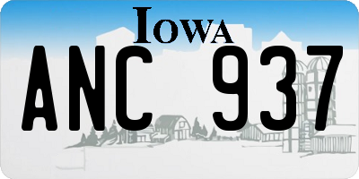 IA license plate ANC937