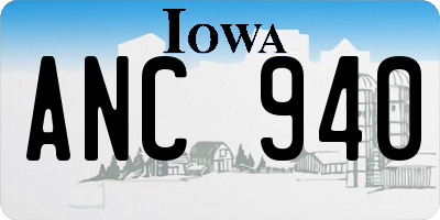 IA license plate ANC940