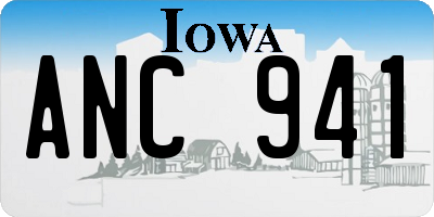IA license plate ANC941