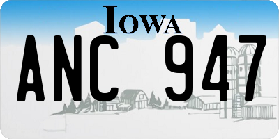 IA license plate ANC947