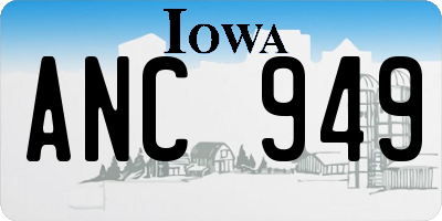 IA license plate ANC949