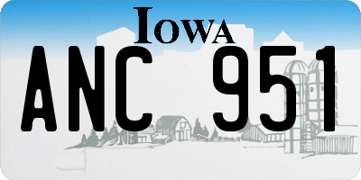 IA license plate ANC951