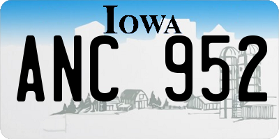 IA license plate ANC952