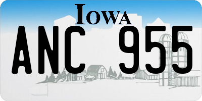 IA license plate ANC955