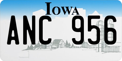 IA license plate ANC956