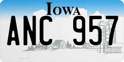 IA license plate ANC957