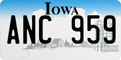 IA license plate ANC959