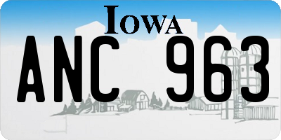 IA license plate ANC963