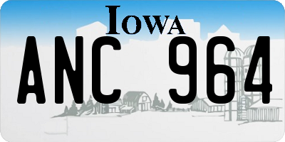 IA license plate ANC964