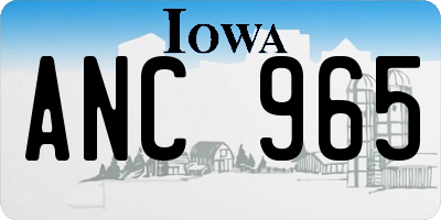 IA license plate ANC965