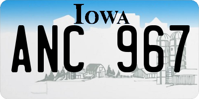 IA license plate ANC967