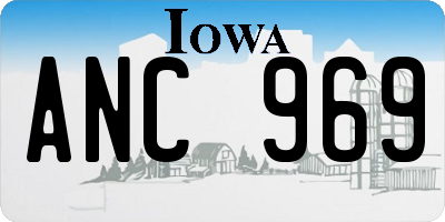 IA license plate ANC969