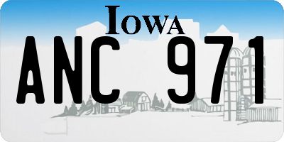 IA license plate ANC971
