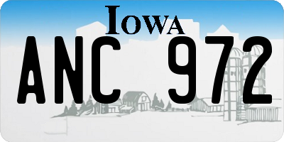 IA license plate ANC972