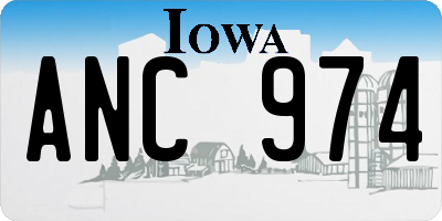 IA license plate ANC974