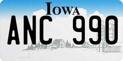 IA license plate ANC990