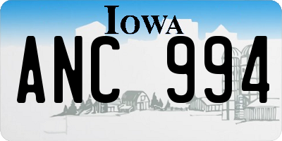 IA license plate ANC994