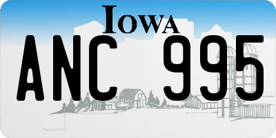 IA license plate ANC995