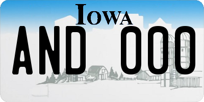 IA license plate AND000