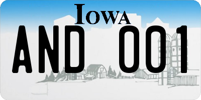 IA license plate AND001