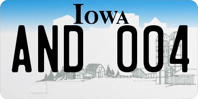 IA license plate AND004