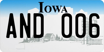 IA license plate AND006