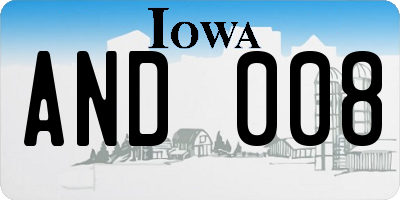IA license plate AND008