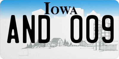 IA license plate AND009