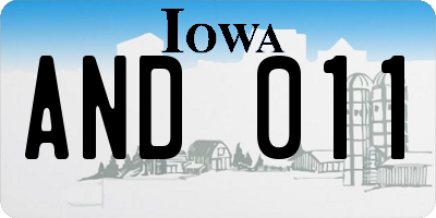 IA license plate AND011