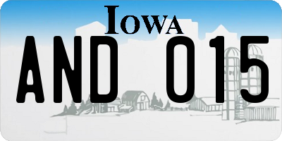 IA license plate AND015
