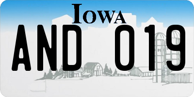 IA license plate AND019