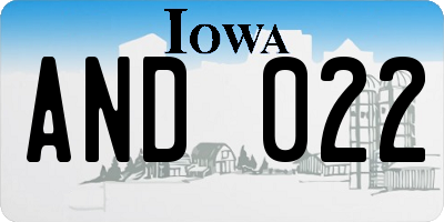 IA license plate AND022
