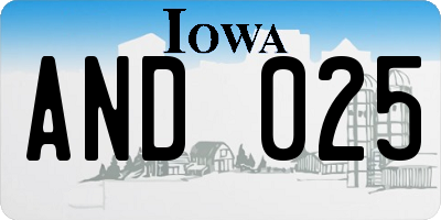 IA license plate AND025