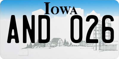 IA license plate AND026