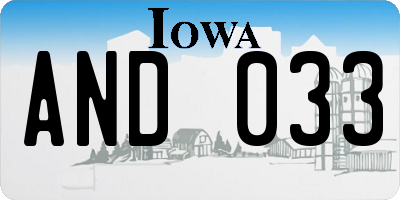IA license plate AND033
