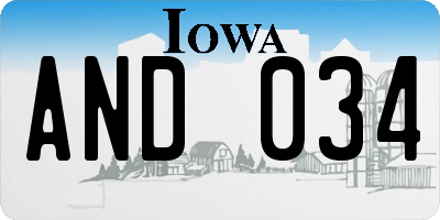 IA license plate AND034