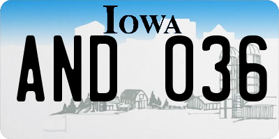 IA license plate AND036